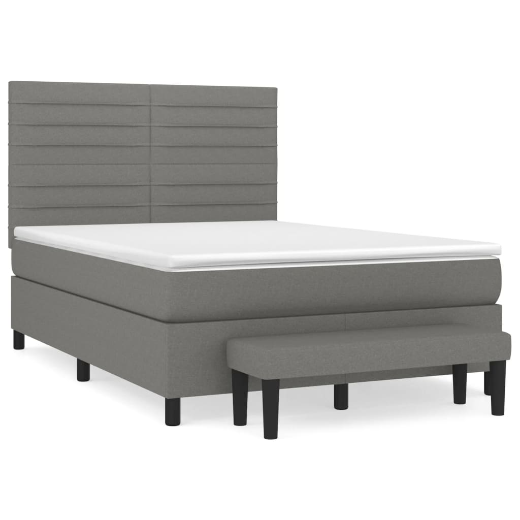 Cama box spring 140x200 Gris Oscuro