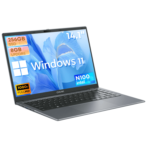 Laptop CHUWI GemiBook XPro - Processador Intel N100 Ecrã de 14.1 8GB+256GB Windows 11 Bateria de 5000mAh - Cinza
