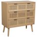 Comoda de madera y ratán Comoda de madera y ratán Marrón