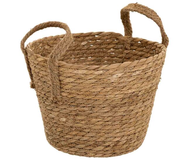 Cesto de fibra natural marron d23x19/26