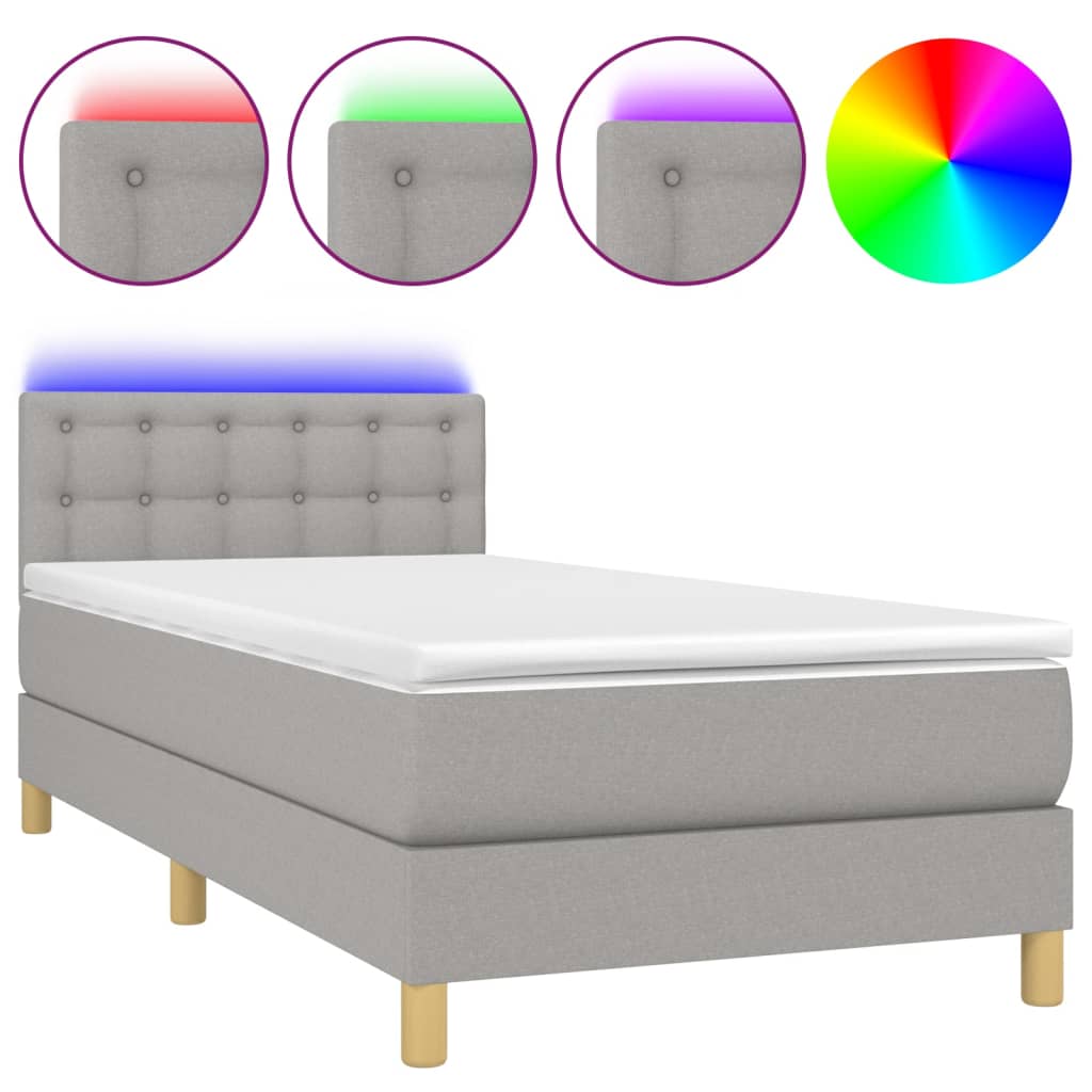 Cama box spring 90x200 Gris