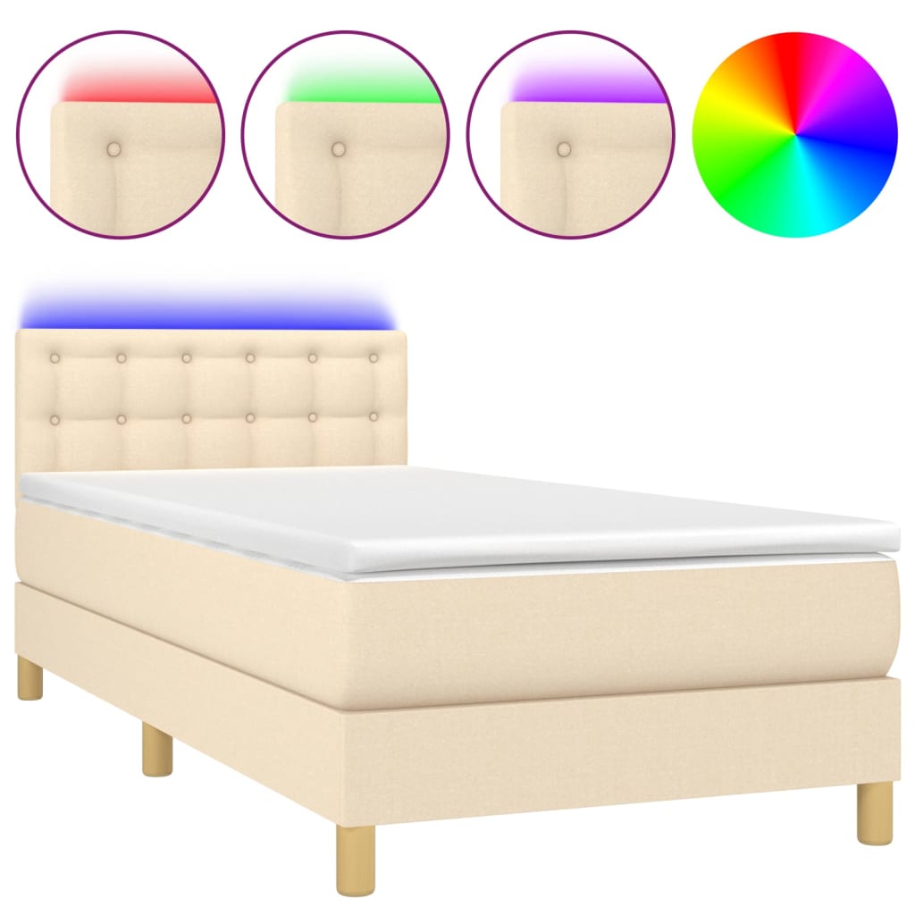 Cama box spring 100x200 Crema