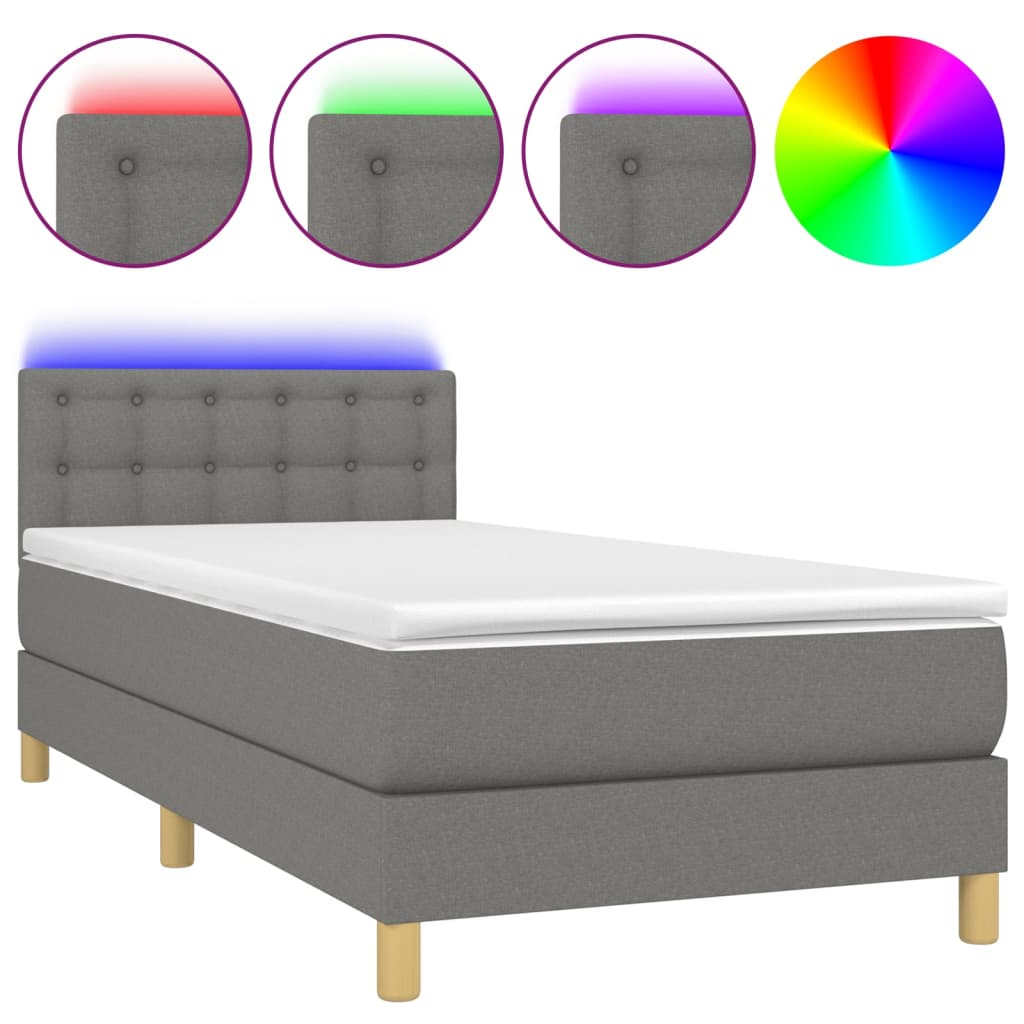 Cama box spring 100x200 Gris Oscuro
