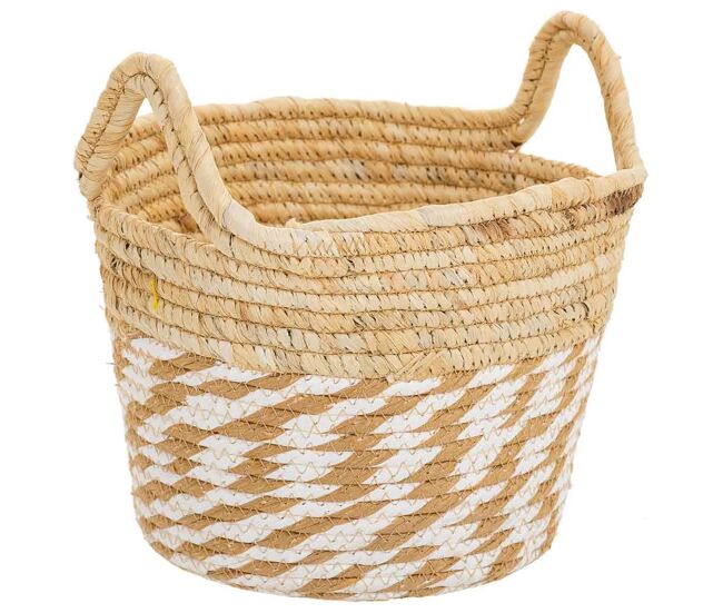 Cesto de fibra natural marron d30x21