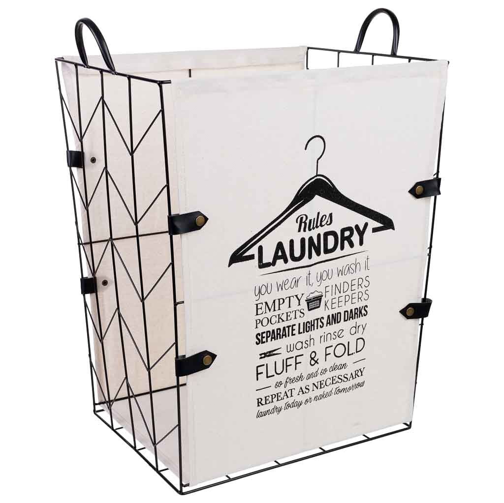Cesto de la ropa de metal y tela