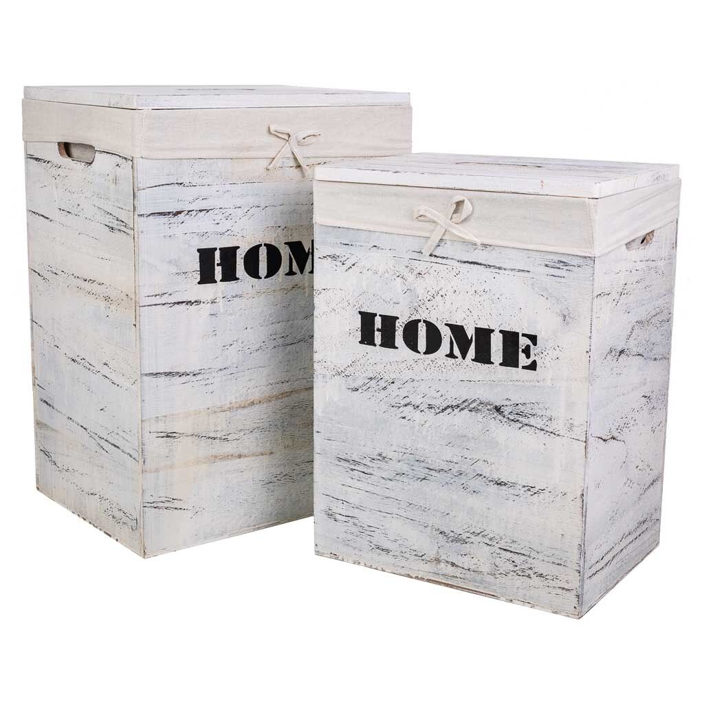 Cestos ropa de madera set 2 pzas