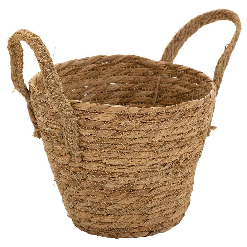Cesto de fibra natural marron d18x16/22