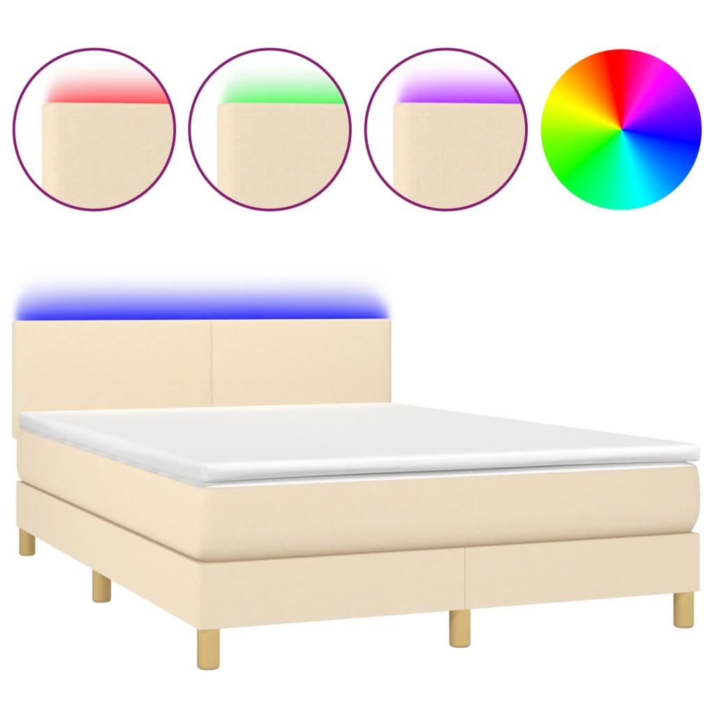 Cama box spring 140x190 Crema