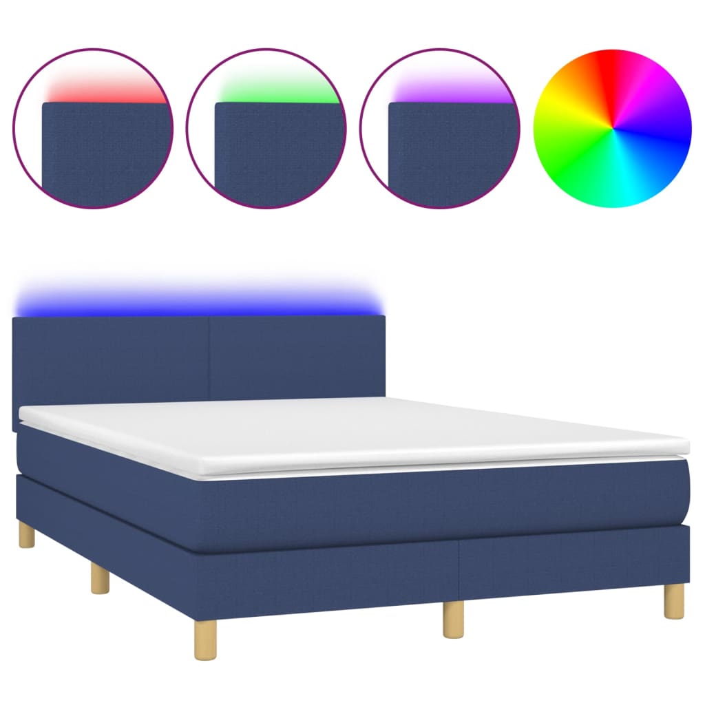 Cama box spring 140x190 Azul