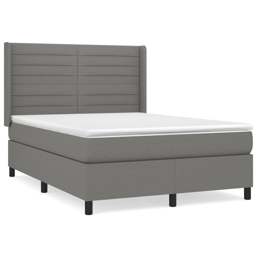 Cama box spring 140x190 Gris Oscuro
