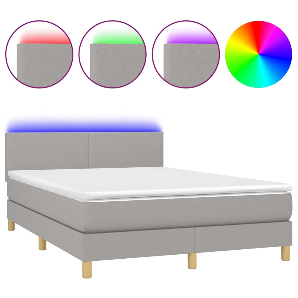 Cama box spring 140x190 Gris