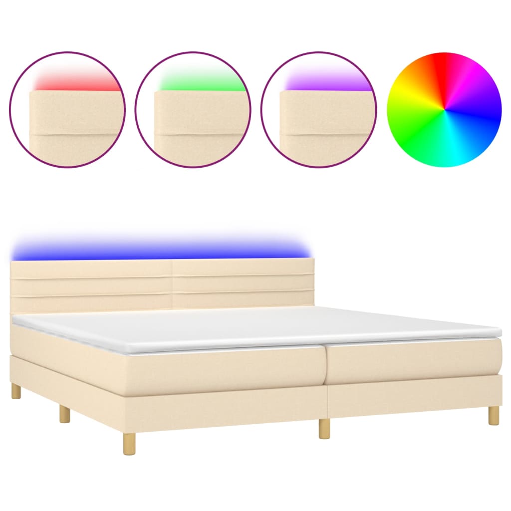 Cama box spring 200x200 Crema