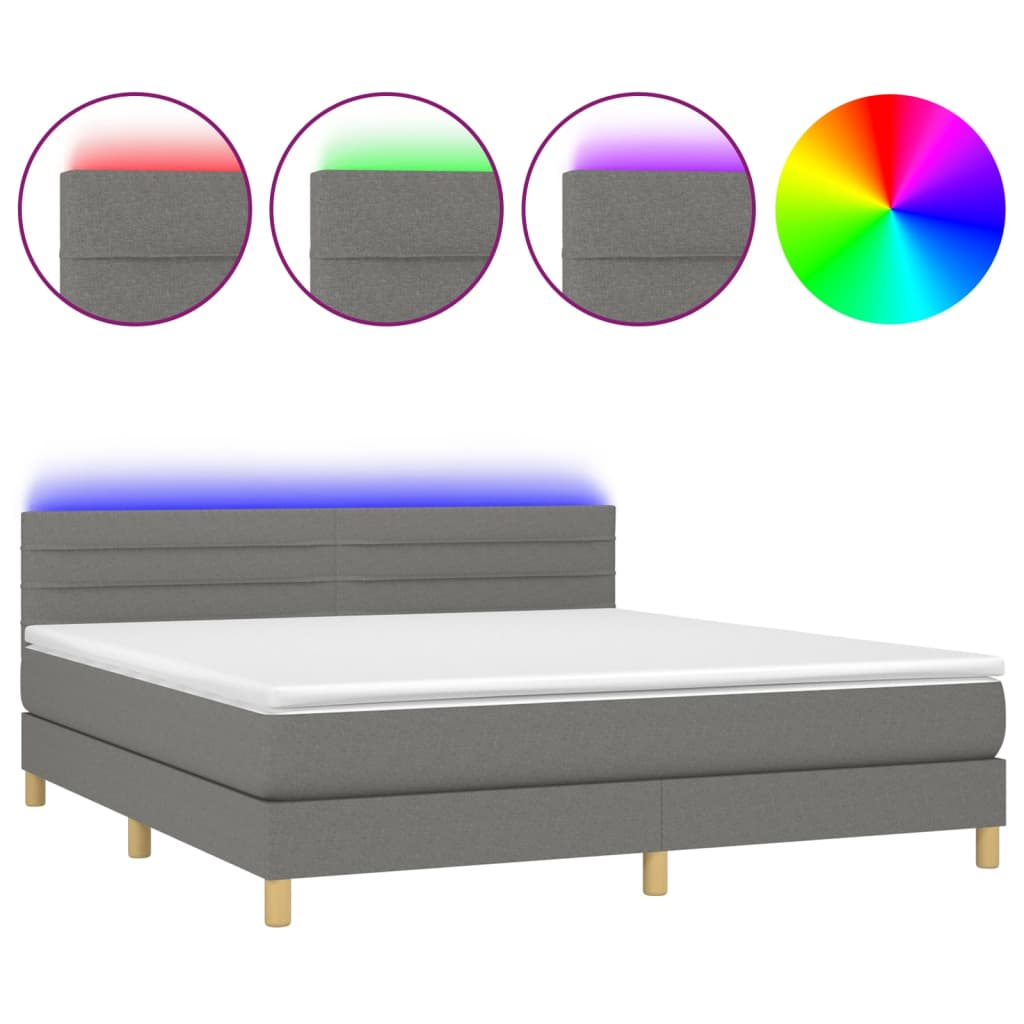 Cama box spring 160x200 Gris Oscuro