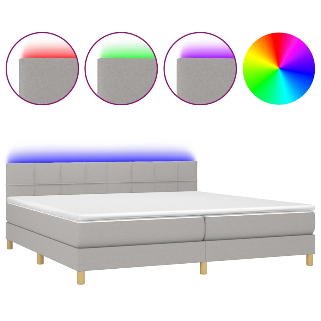 Cama box spring 200x200 Gris