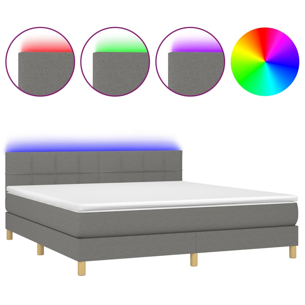 Cama box spring 160x200 Gris Oscuro