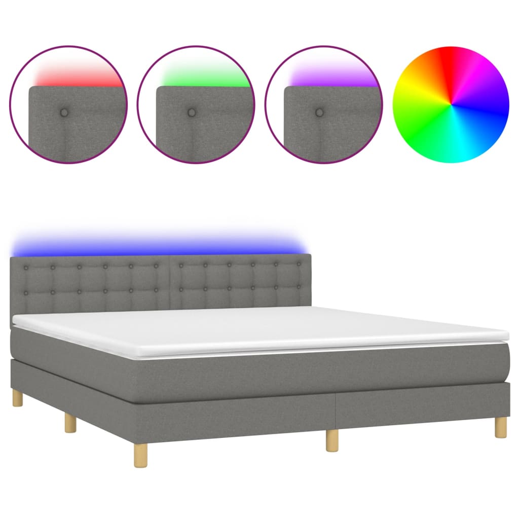 Cama box spring 160x200 Gris Oscuro
