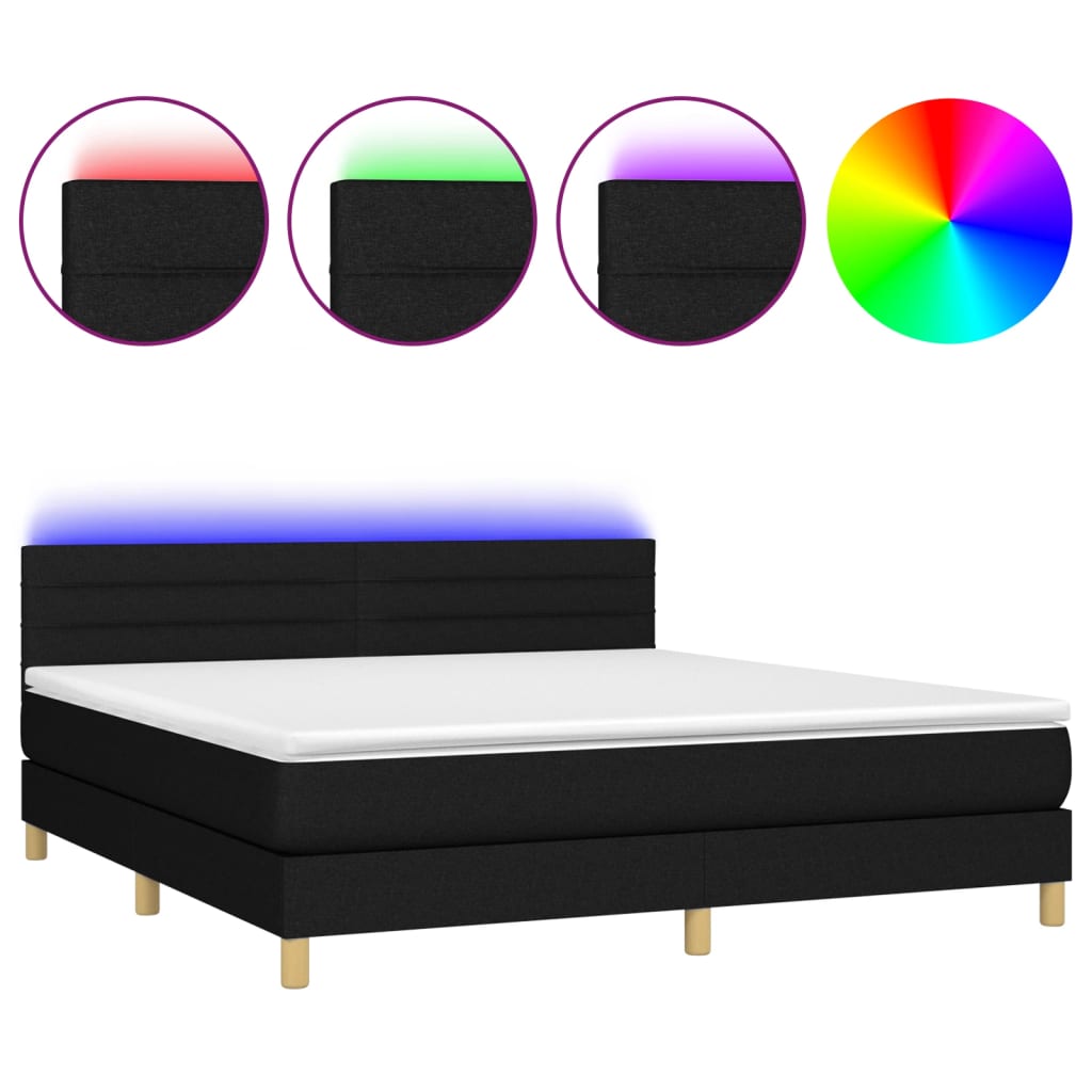 Cama box spring 160x200 Negro