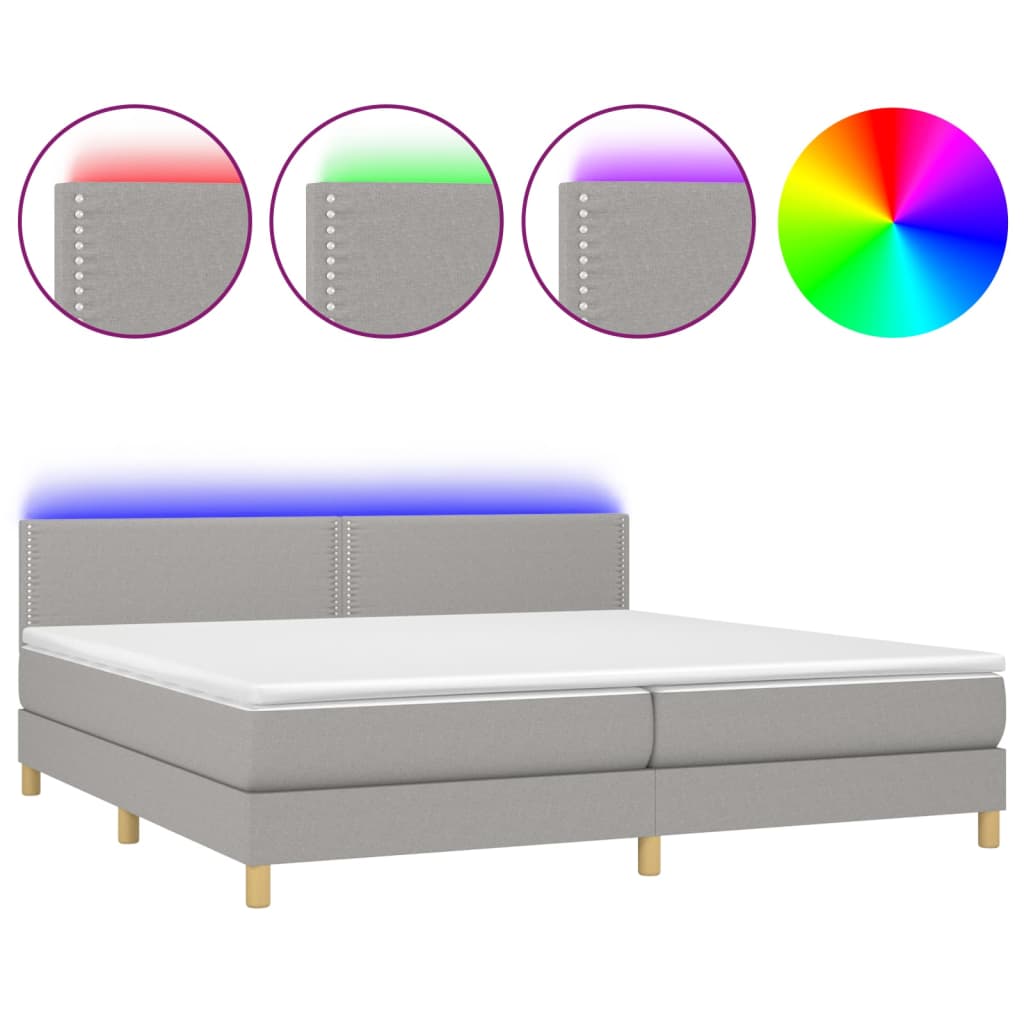 Cama box spring 200x200 Gris