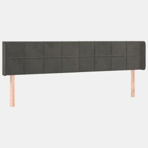 vidaXL Cabeceira de cama c abas veludo 163x16x7888cm cinzento-escuro