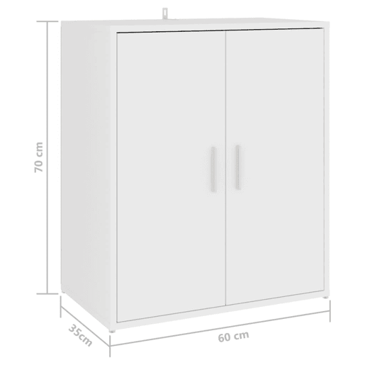 vidaXL Armário para sapatos 60x35x70 cm derivados de madeira branco