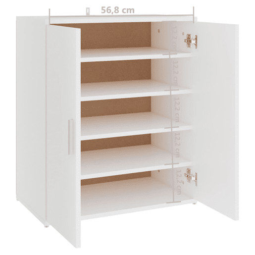 vidaXL Armário para sapatos 60x35x70 cm derivados de madeira branco