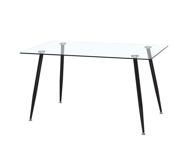 Mesa Comedor de Cristal Asper Ideal para Salón Estilo Contemporáneo Moderno 120cm