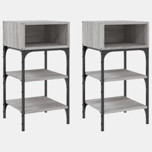 vidaXL Mesas cabeceira 2pcs 35x34,5x70 cm deriv.madeira cinza sonoma