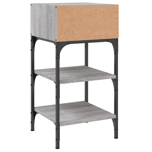 vidaXL Mesas cabeceira 2pcs 35x34,5x70 cm deriv.madeira cinza sonoma