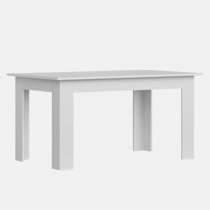 Mesa de Jantar Nur Fixa Estilo Contemporâneo Branco Fosco 138x80 cm
