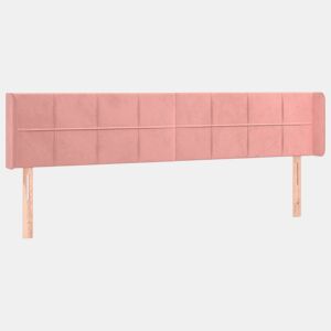 vidaXL Cabeceira de cama c abas veludo 203x16x7888 cm rosa