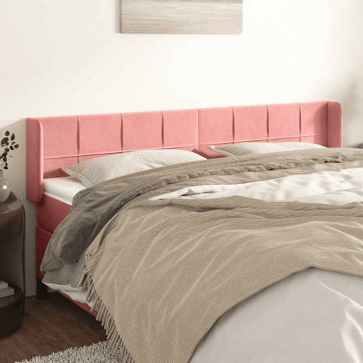 vidaXL Cabeceira de cama c abas veludo 203x16x7888 cm rosa vidaXL Cabeceira de cama c abas veludo 203x16x7888 cm rosa