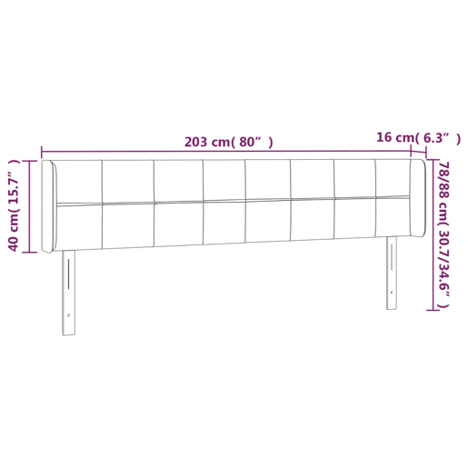 vidaXL Cabeceira de cama c abas veludo 203x16x7888 cm rosa vidaXL Cabeceira de cama c abas veludo 203x16x7888 cm rosa
