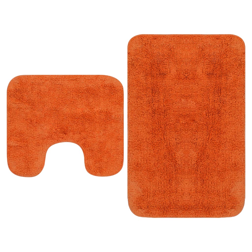 Vidaxl conjunto de alfombrillas de baño de tela 2 piezas naranja