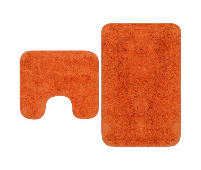Vidaxl conjunto de alfombrillas de baño de tela 2 piezas naranja