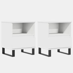 vidaXL Mesas de cabeceira 2pcs 40x35x50 cm derivados de madeira branco