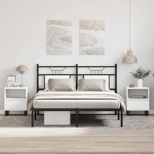 vidaXL Mesas de cabeceira 2pcs 40x35x50 cm derivados de madeira branco