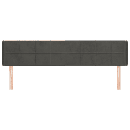 vidaXL Cabeceira de cama c abas veludo 183x16x7888cm cinzento-escuro vidaXL Cabeceira de cama c abas veludo 183x16x7888cm cinzento-escuro