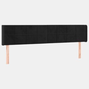 vidaXL Cabeceira de cama c abas veludo 203x16x7888 cm preto