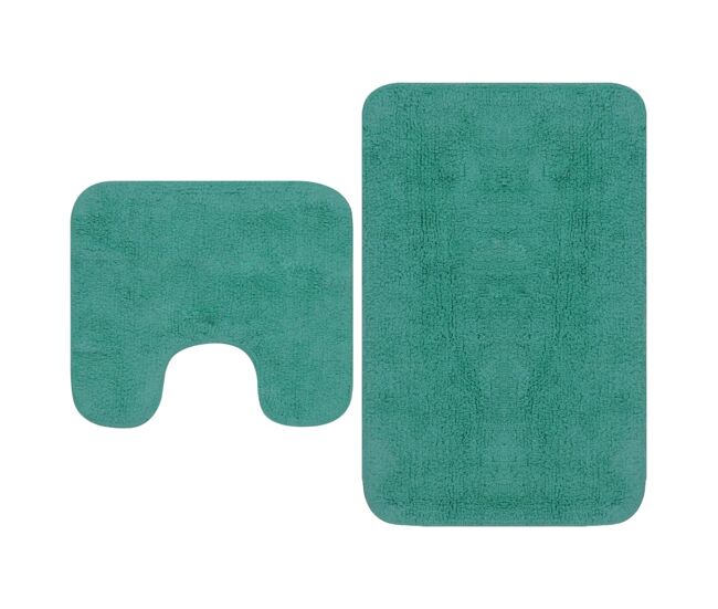 Vidaxl conjunto de alfombras de baño de tela 2 piezas turquesa