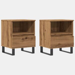 vidaXL Mesas de cabeceira 2pcs derivados de madeira carvalho artisiano