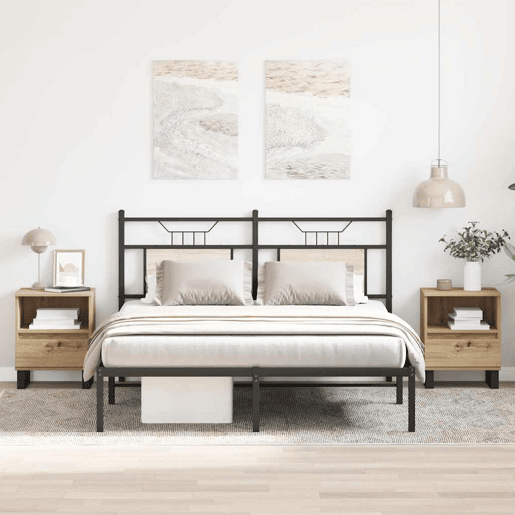 vidaXL Mesas de cabeceira 2pcs derivados de madeira carvalho artisiano