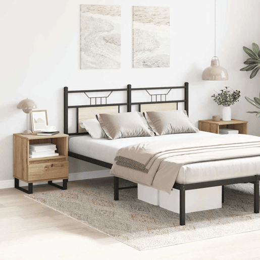 vidaXL Mesas de cabeceira 2pcs derivados de madeira carvalho artisiano