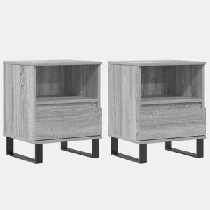 vidaXL Mesas de cabeceira 2 pcs derivados de madeira cinzento sonoma
