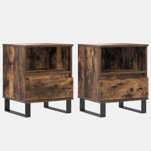 vidaXL Mesas de cabeceira 2 pcs derivados de madeira carvalho fumado