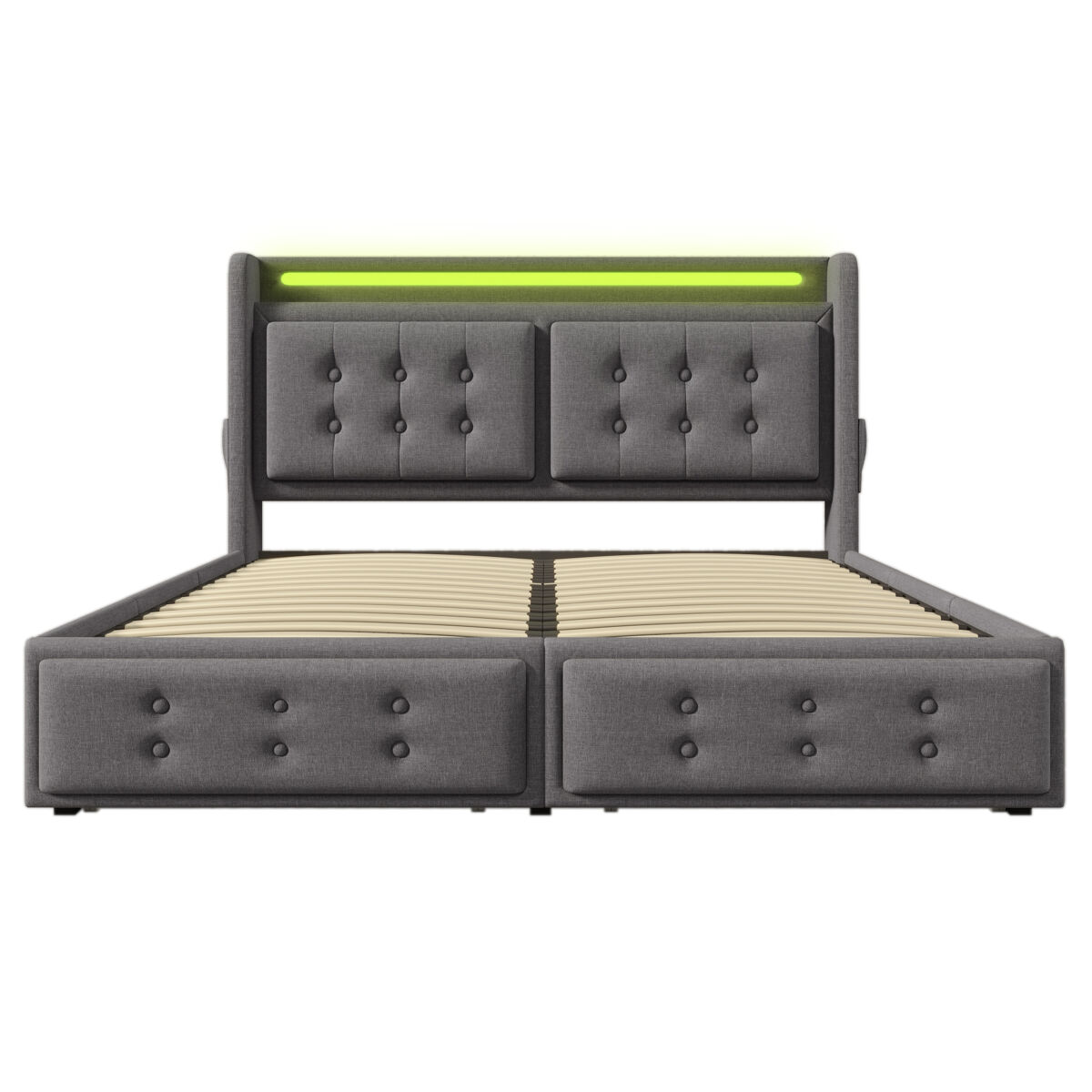 Camas de matrimonio 148x220 Gris
