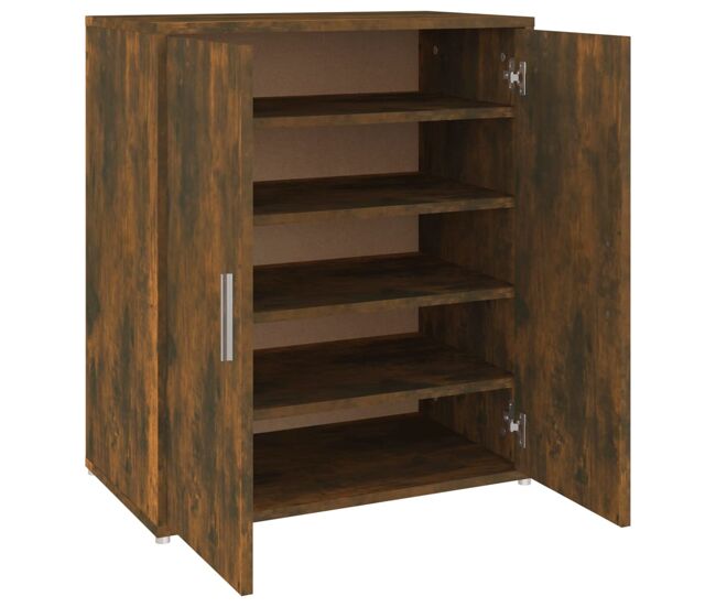 Vidaxl mueble zapatero madera contrachapada roble ahumado 60x35x70 cm