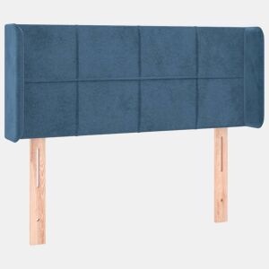 vidaXL Cabeceira de cama c abas veludo 103x16x7888cm azul-escuro