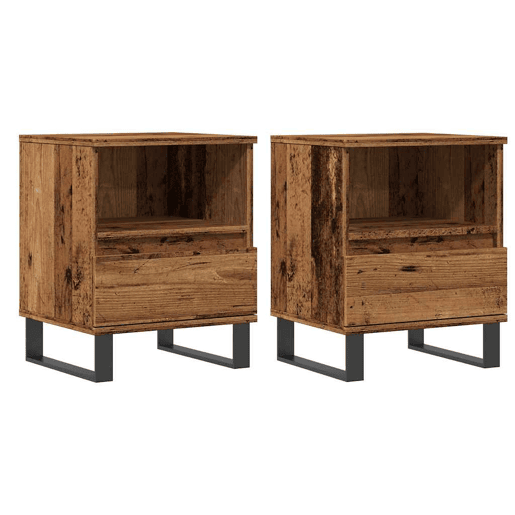 vidaXL Mesas cabeceira 2pcs 40x35x50cm derivados madeira madeira velha vidaXL Mesas cabeceira 2pcs 40x35x50cm derivados madeira madeira velha