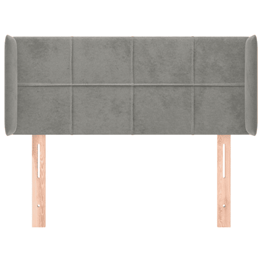 vidaXL Cabeceira de cama c abas veludo 93x16x7888 cm cinzento-claro