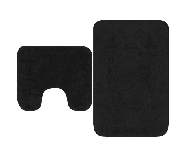Vidaxl conjunto de alfombrillas de baño de tela 2 piezas antracita